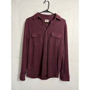 Faherty Legend Sweater Shirt Mens S Red Soft Flannel Work Pockets Casual